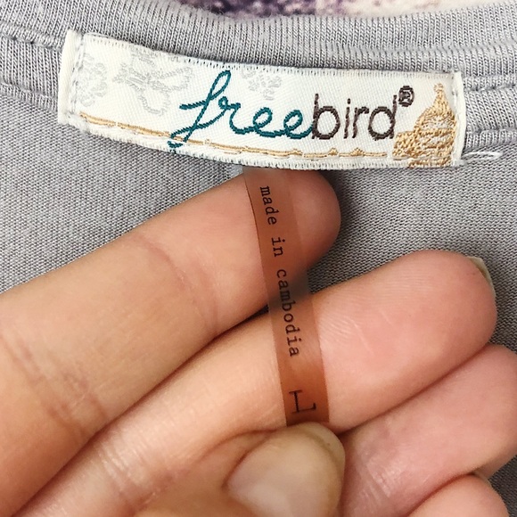 Freebird Lavender Gray Slouchy Tee Sz Large - Picture 6 of 6